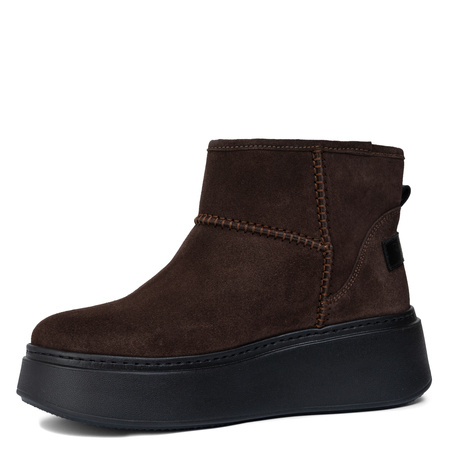 Maciejka Velour Boots on Thick Platform Brown 06257-12-00-4