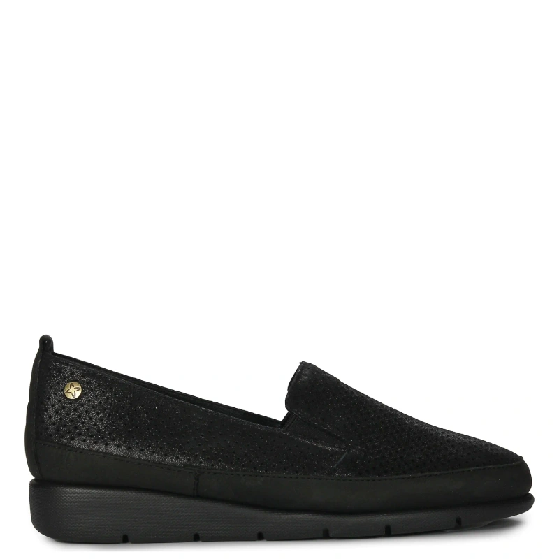 Maciejka Black Leather Flat Shoes P6505-01/00-1
