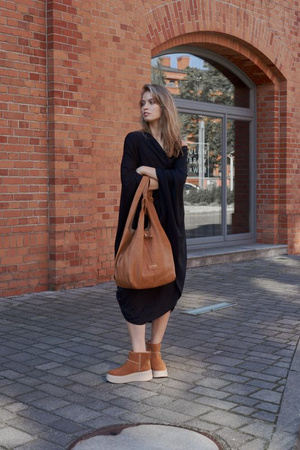 Maciejka Velour Boots with Faux Shearling Lining Russet 06257-29/00-4