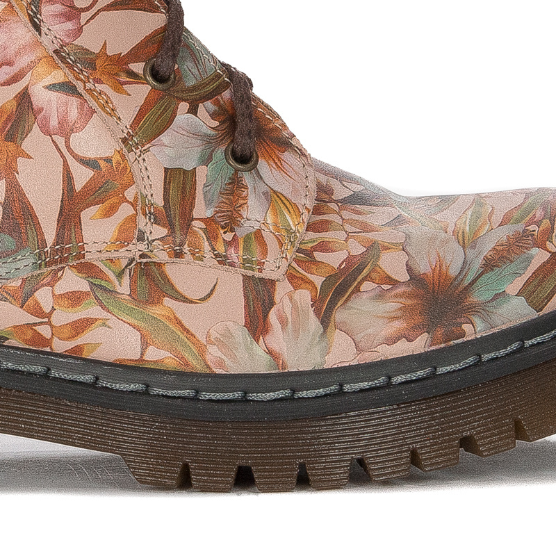 Maciejka Pink + Flowers Lace-up Boots 01609-15/00-6