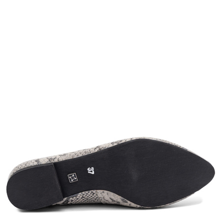 Maciejka Leather Ballerinas Snake Print Grey Elegant 4100W-09/00-8