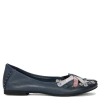 Maciejka Leather Ballet Flats Interlaced Detailing Flat Heel Navy 01358-27/00-0