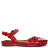 Maciejka Leather Flat Woven Sandals Red 03074-08/00-0