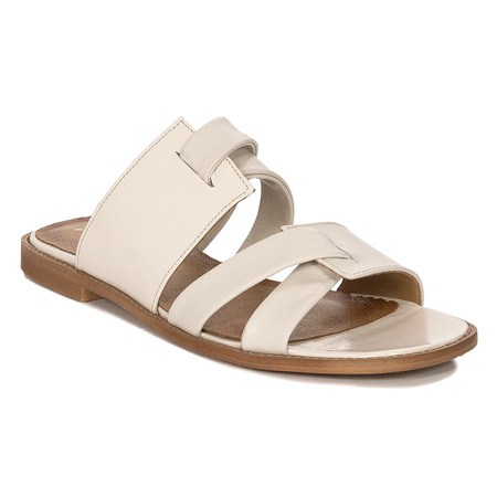 Maciejka Beige Women's Leather Slides