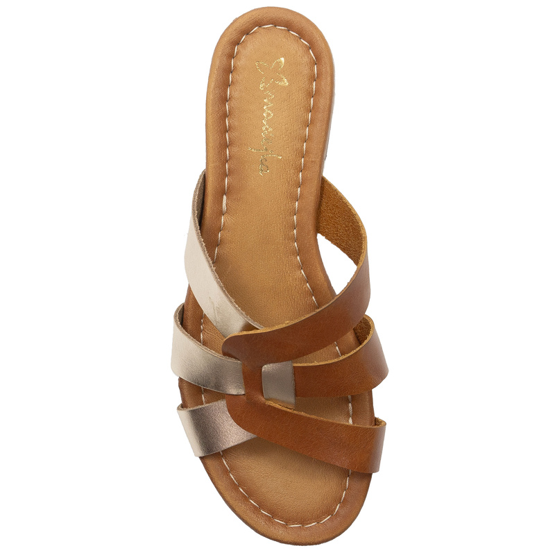  Maciejka Women's Flip-Flops Brown Gold