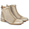 Maciejka Leather Perforated Ankle Boots Side Zipper Beige 06397-04-00-1