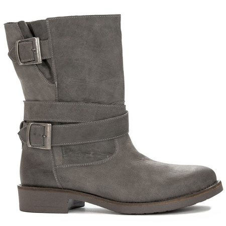 Maciejka Gray women's leather Knee-high Boots