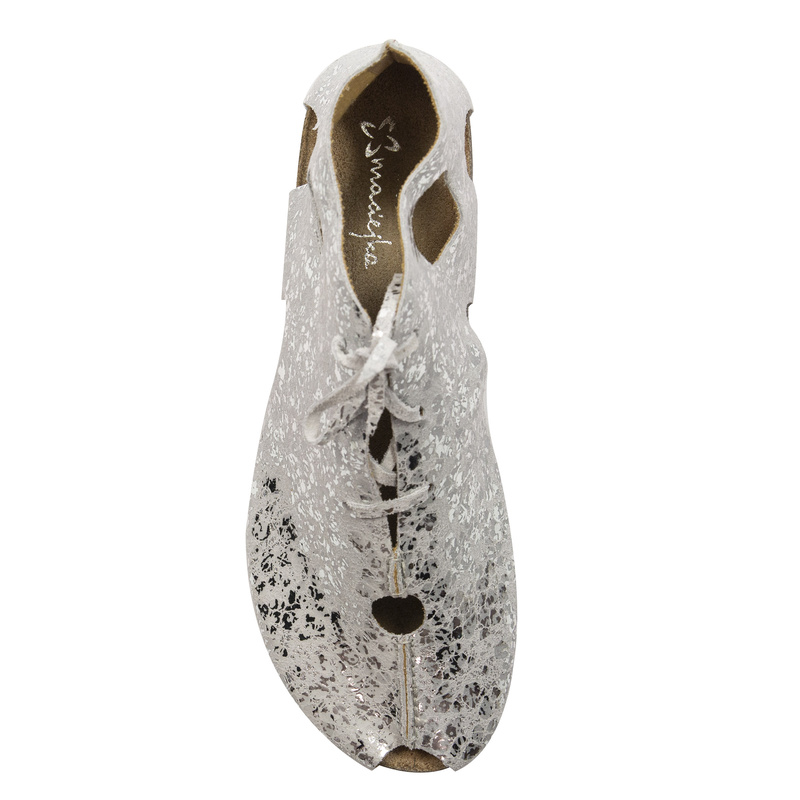 Maciejka Genuine Cut-Out Leather Shoes Peep-Toe Silver 3426S-35/00-6