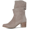 Maciejka Suede Ankle Boots Slouchy Block Heel Light Beige 07262-22/00-6