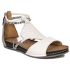 Maciejka Women's natural leather White + Grey sandals
