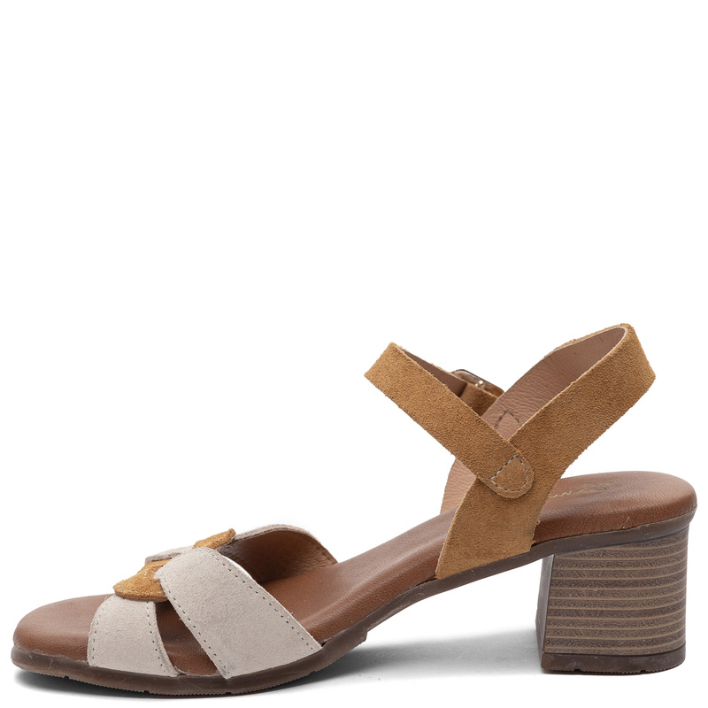 Maciejka Leather Block Heel Strappy Sandals Multicolored E7400-04/00-1