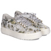 Maciejka Woman's Sneakers Grey Flowers Leather N6482-38/00-1