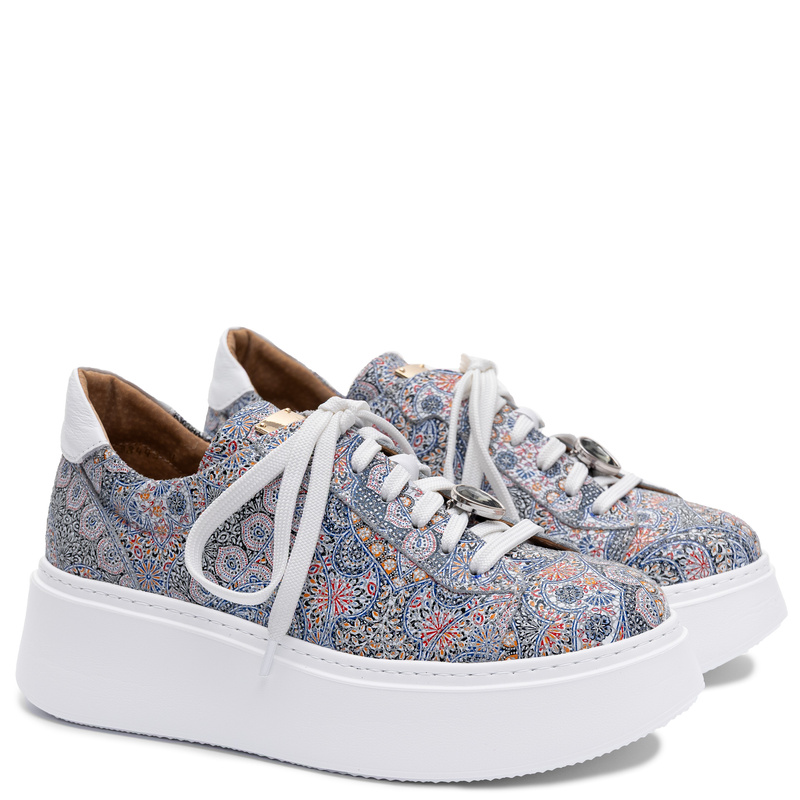 Maciejka Skórzane Sneakersy Na Platformie Wielokolorowe Mandala 6191W-13/00-8