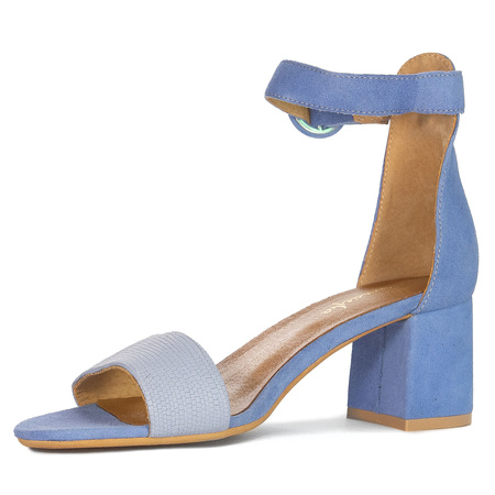 Maciejka Women's Leather Stiletto Sandals Blue