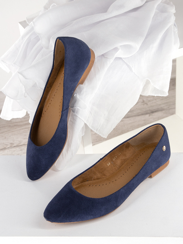 Maciejka women's Navy leather Ballerina