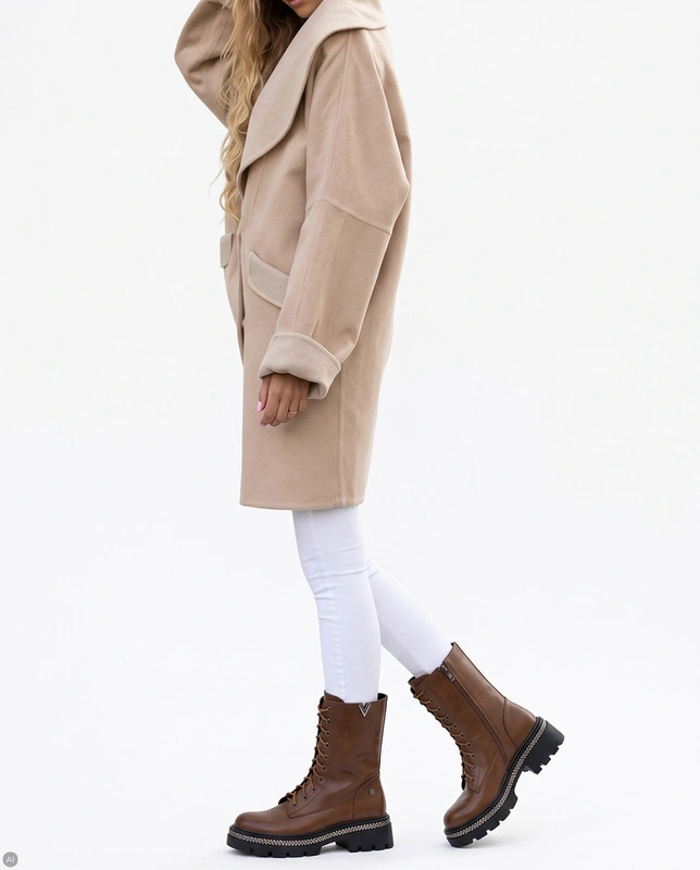 Maciejka Leather Lace-Up Ankle Boots On Platform Brown K7733-29/00-7