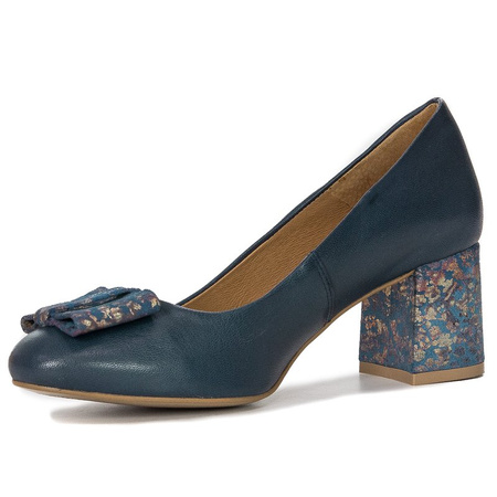 Maciejka Navy-Flowers Pumps 3356A-19/00-1