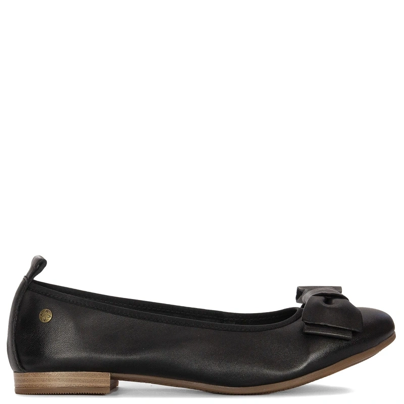 Maciejka Classic Leather Ballerinas With Bow Black P6802-01/00-0