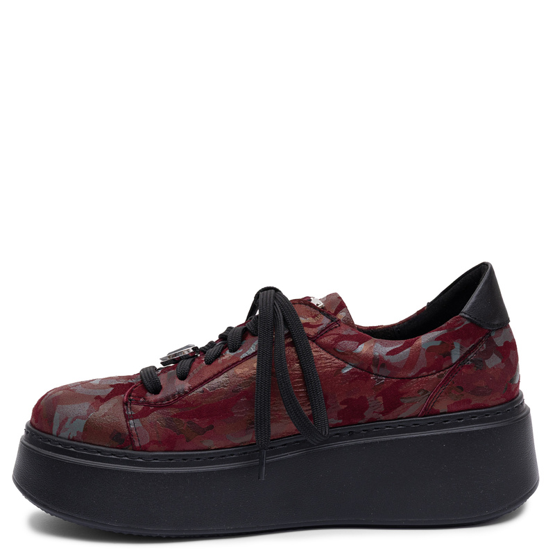 Maciejka Skórzane Sneakersy Na Platformie Bordowe 6191W-14/00-8