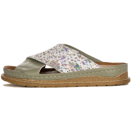 Maciejka Pistachio Women's Leather Slides