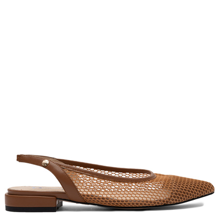 Maciejka Półbuty Siateczkowe Slingback Brązowe K7525-29/00-1