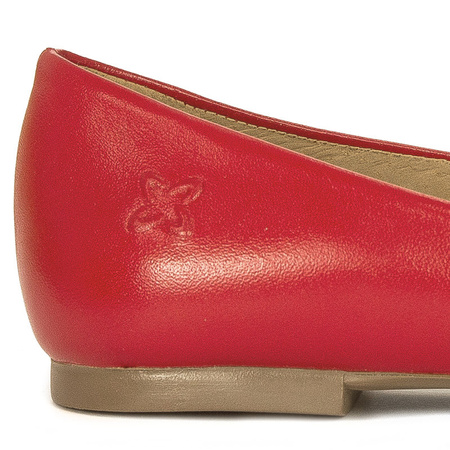 Maciejka Leather Ballet Flats Comfort Red 00903-49/00-5