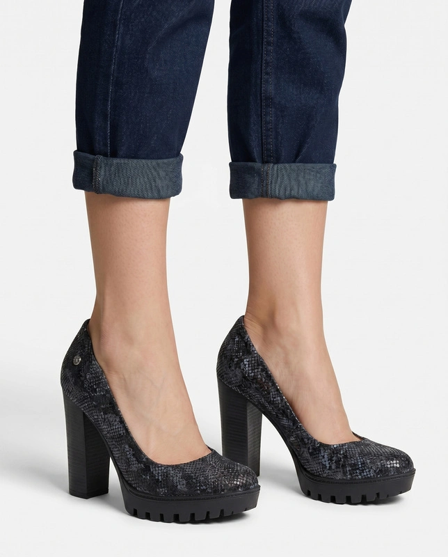 Maciejka Leather Platform Pumps Black 2629W-07/00-1