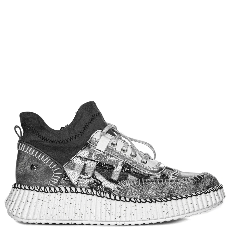 Maciejka Woman's Grey Leather Sneakers