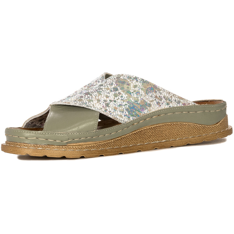 Maciejka Pistachio Women's Leather Slides