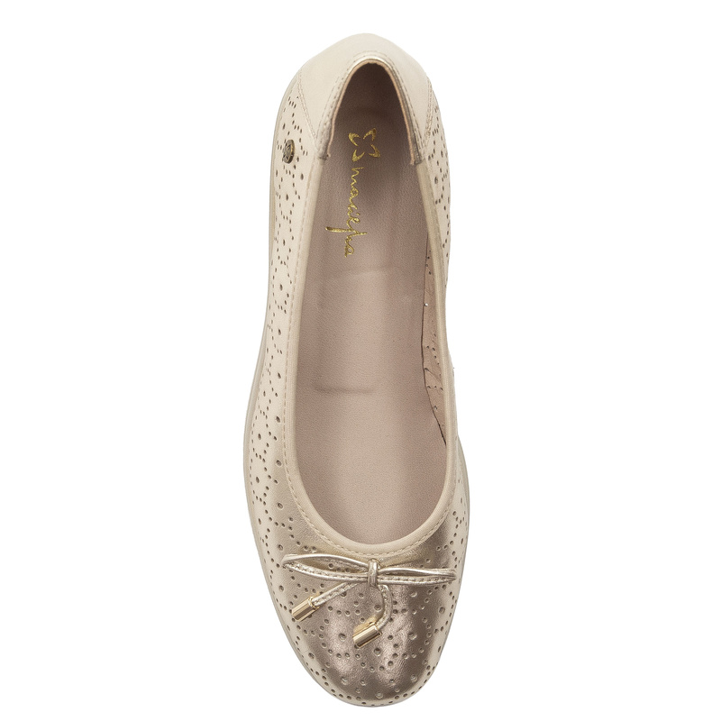 Maciejka Leather Perforated Wedge Gold P6805-25-00-1