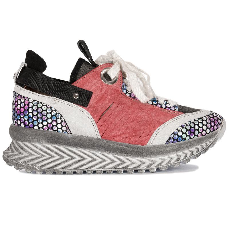 Maciejka Women's leather shoes Coral-Black