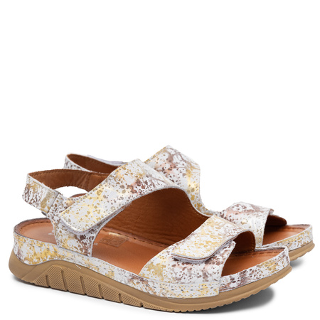 Maciejka Leather Platform Sandals Multicolor Gold L4495-32/00-1