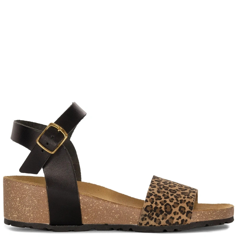 Maciejka Women's Leather Sandals Beige Black