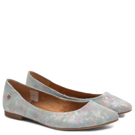 Maciejka Leather Ballet Flats Pastel Patterns Green 4100W-18/00-8