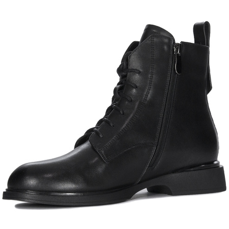 Maciejka Leather Lace-Up Side-Zip Ankle Boots Black N3115-01/00-8