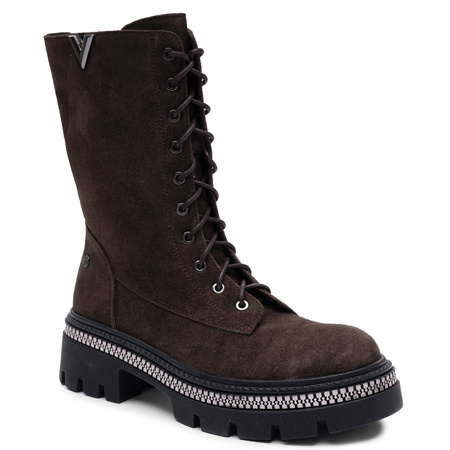 Maciejka Leather Insulated Lace-up Platform Boots Brown K7733-02/00-7