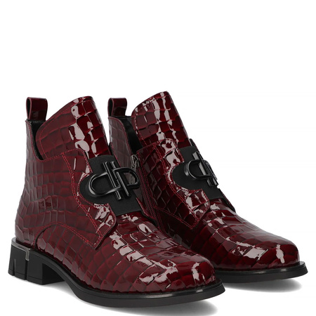 Filippo Leather Ankle Boots Burgundy DBT7191-26-BG