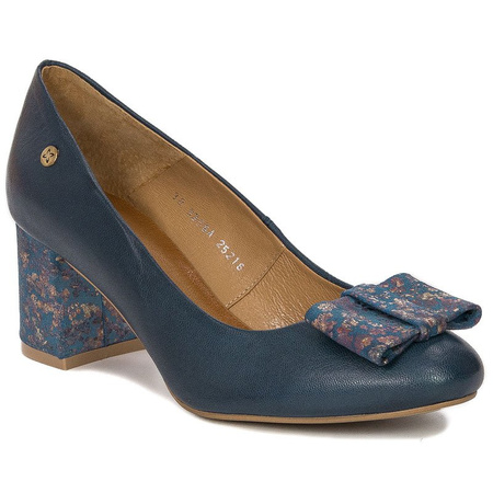Maciejka Navy-Flowers Pumps 3356A-19/00-1