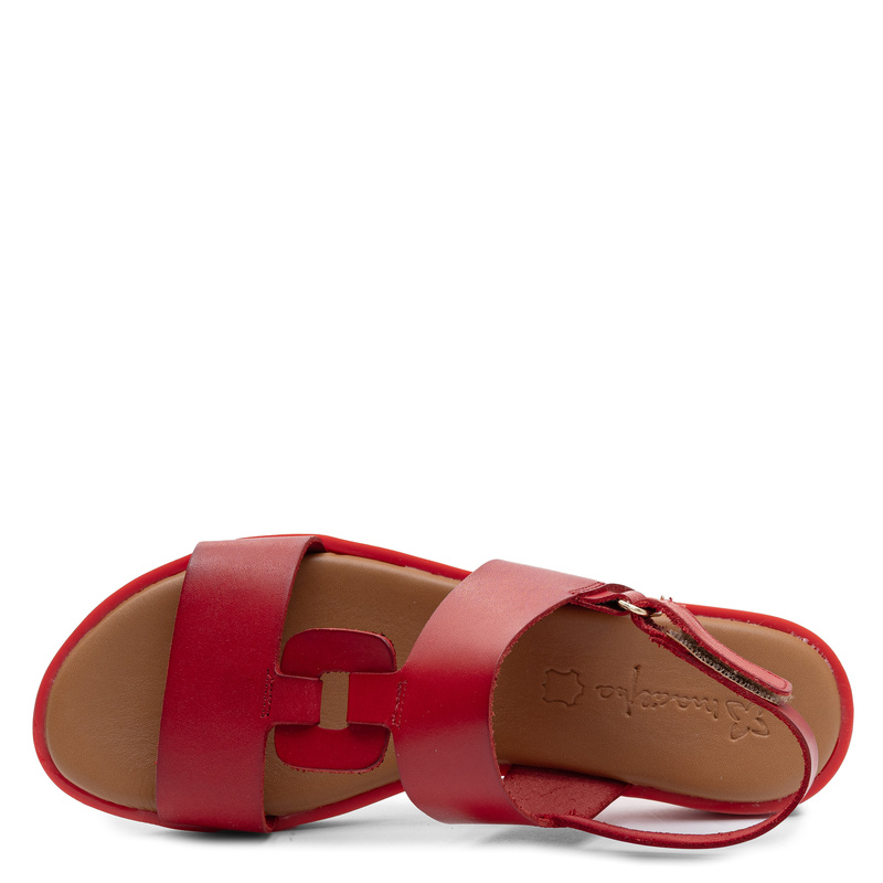 Maciejka Leather Sandals With Decorative Link Red E7403-08/00-0