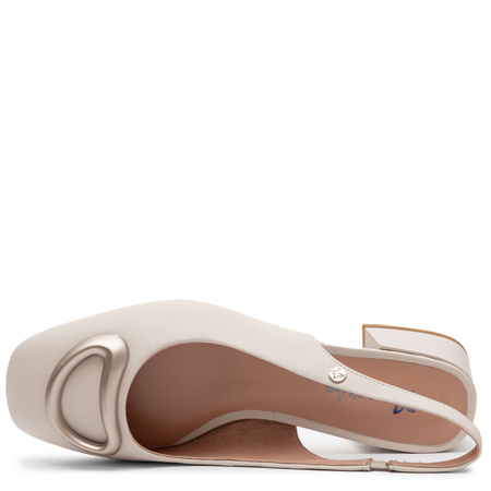 Maciejka Slingback Pumps Natural Leather Block Heel Beige K7474-04/00-1