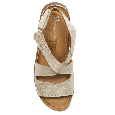 Maciejka Elegant Women's Leather Sandals Gold L4496-25/00-1