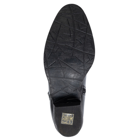 Maciejka Double-Zip Leather Ankle Boots with Croco Texture Black H7170-01/00-7