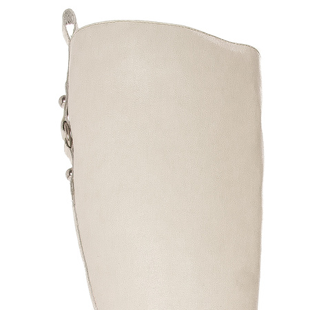 Maciejka Light Beige leather Knee-High Boots