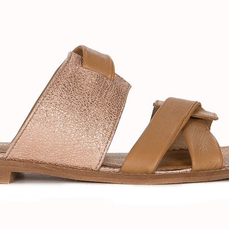 Maciejka Brown Women's Leather Slides