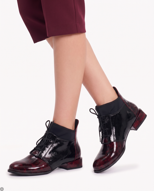 Maciejka Burgundy Lace-up Boots 04744-29/00-7