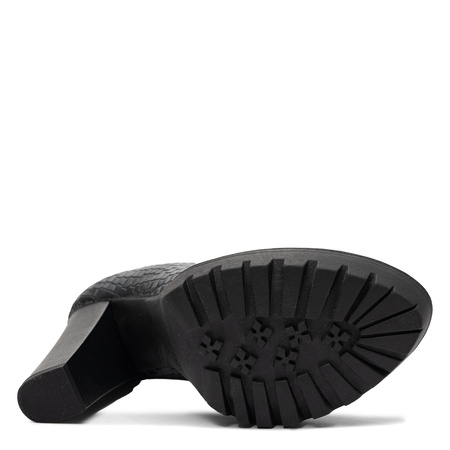 Maciejka Czółenka Skórzane Wężowy Wzór Zielone 2629W-02/00-1