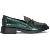 Maciejka Premium Leather Loafers Metallic Velour Print Green 06250-09/00-1