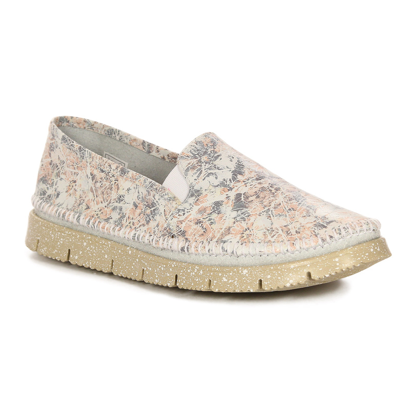 Maciejka Women's Leather Half Shoes Pastel Flowers