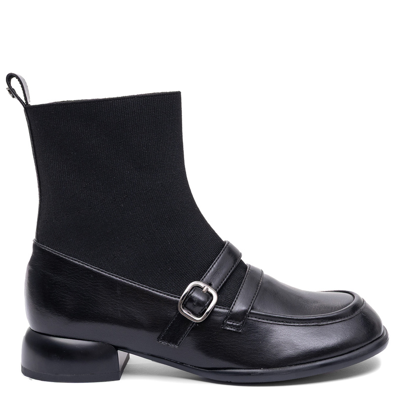 Maciejka Leather Sock Ankle Boots Black K7766-01/00-7