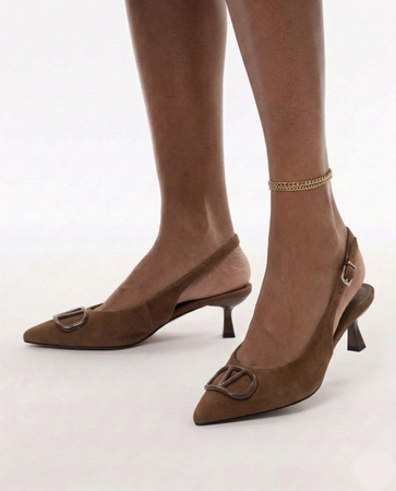 Maciejka Slingback Pumps Pointed Toe Heel 6 cm Brown K7447-02/00-1</h1
